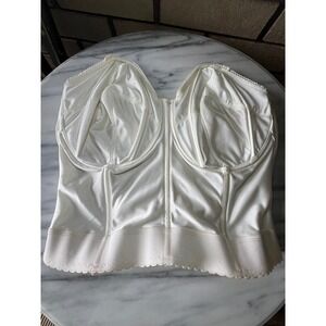 VTG Goddess 690 White Strapless Longline Bra Bustier Bridal Corset 40F Womens